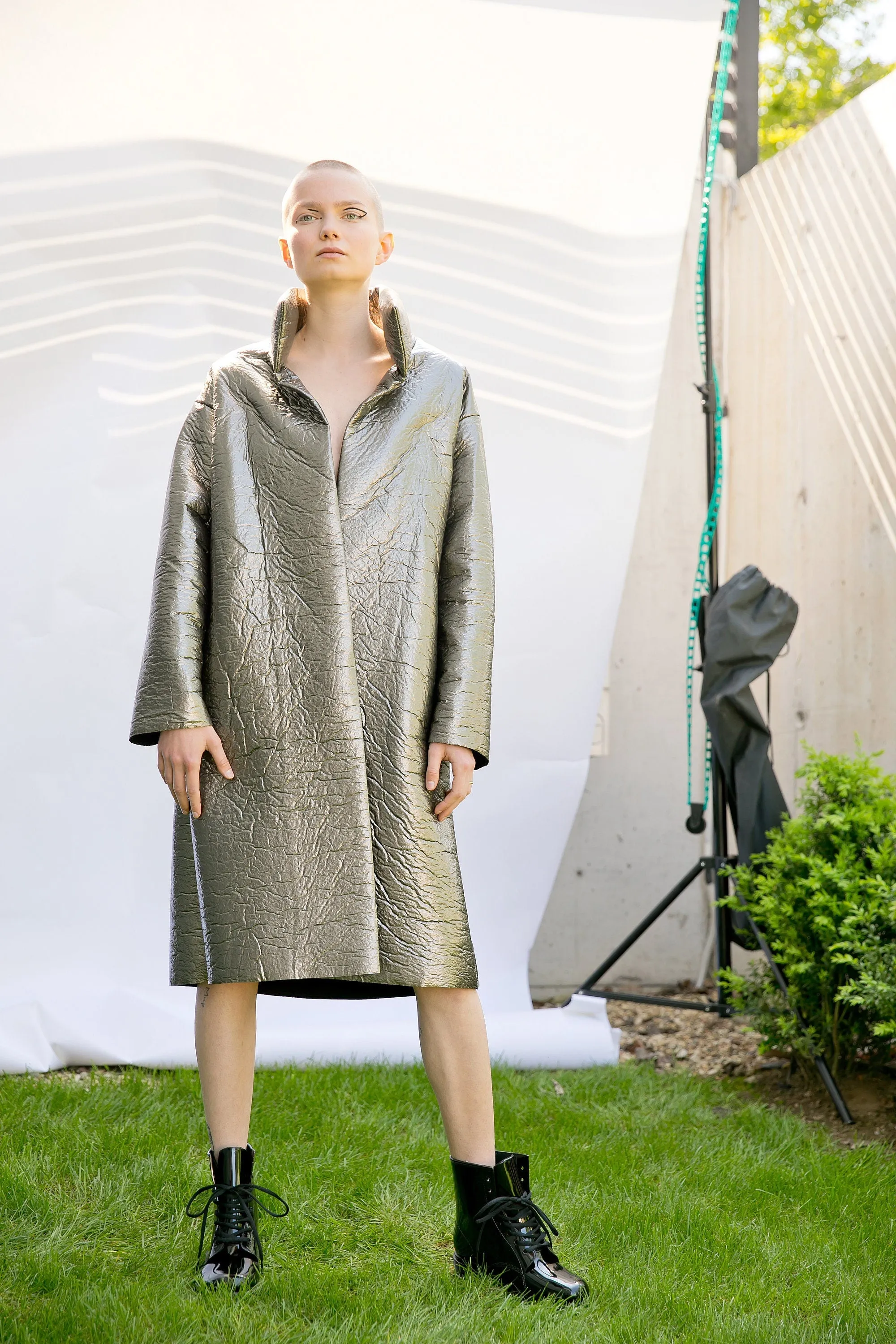 Wool Coat for Women, Futuristic Clothing, Winter Coat, Metallic Coat, Extravagant Coat, Plus Size Clothing, Warm Coat, Metallic Jacket