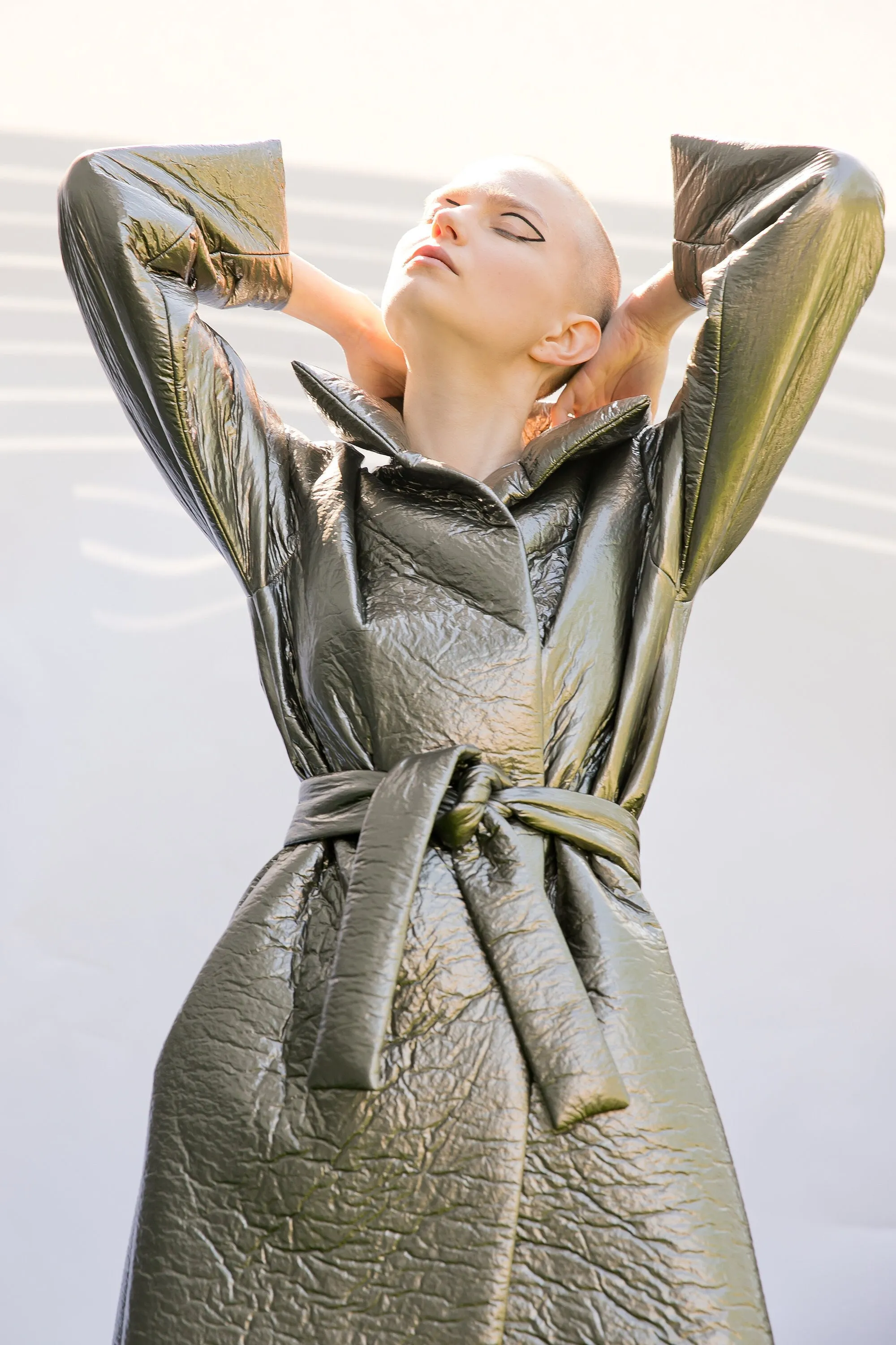 Wool Coat for Women, Futuristic Clothing, Winter Coat, Metallic Coat, Extravagant Coat, Plus Size Clothing, Warm Coat, Metallic Jacket
