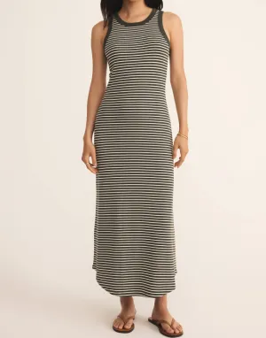 Z Supply Goodwin Stripe Midi Dress in Dark Agave